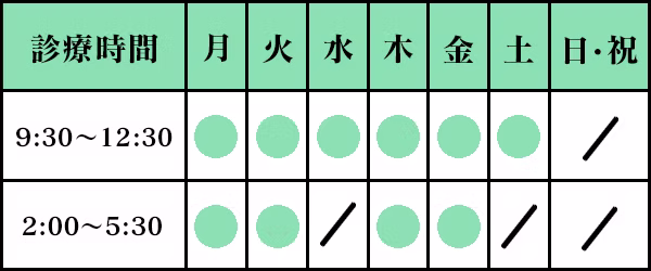 仙台歯科クリニック　診療時間